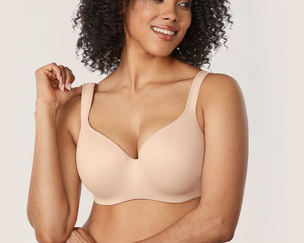 DELIMIRA Women's Plus Size Seamless Lightly Lined Contour Cup Full