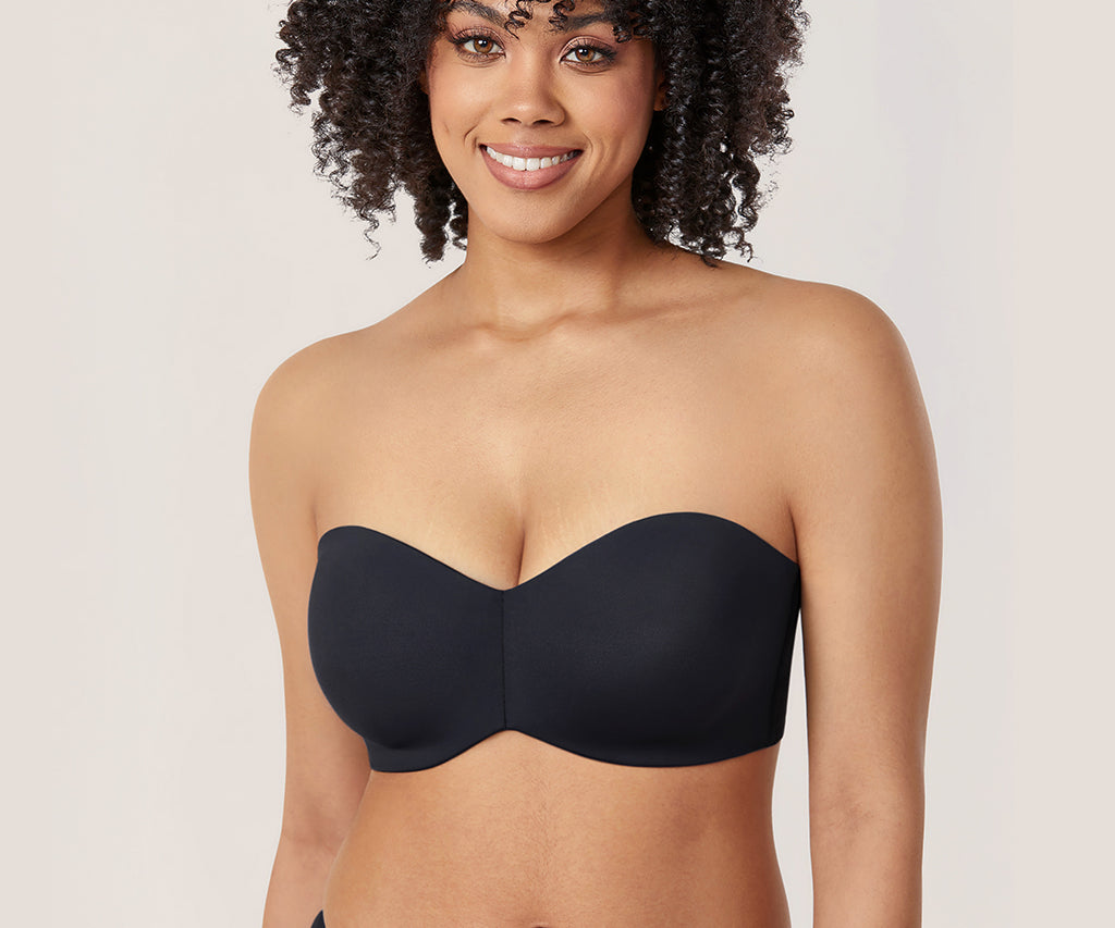 DELIMIRA Women's Soft Jacquard No Padded Underwire Strapless Bandeau Bra  Plus Size Full Coverage Minimizer Bras for Large Bust 32 34 36 38 40 42 44  46 B C D DD E F Cup